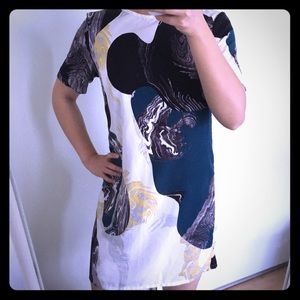 Topshop artistic marble pattern dress